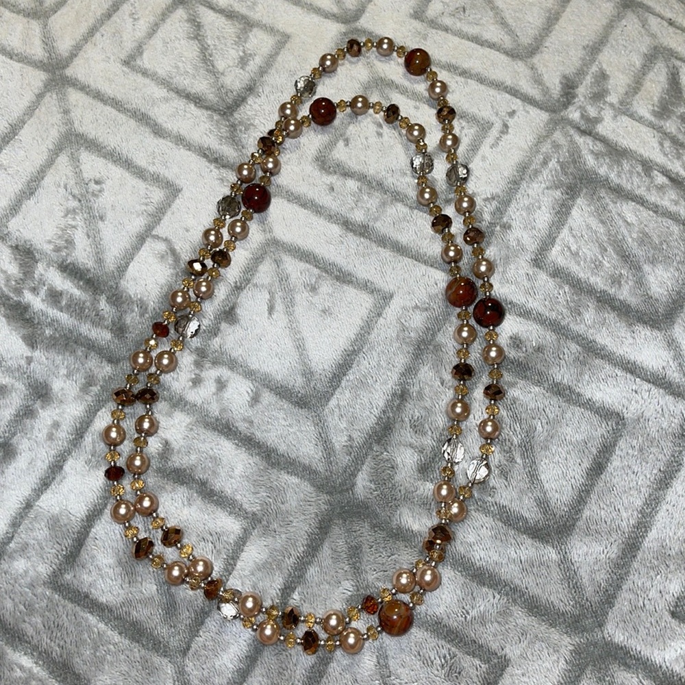 Brown Double Length Necklace